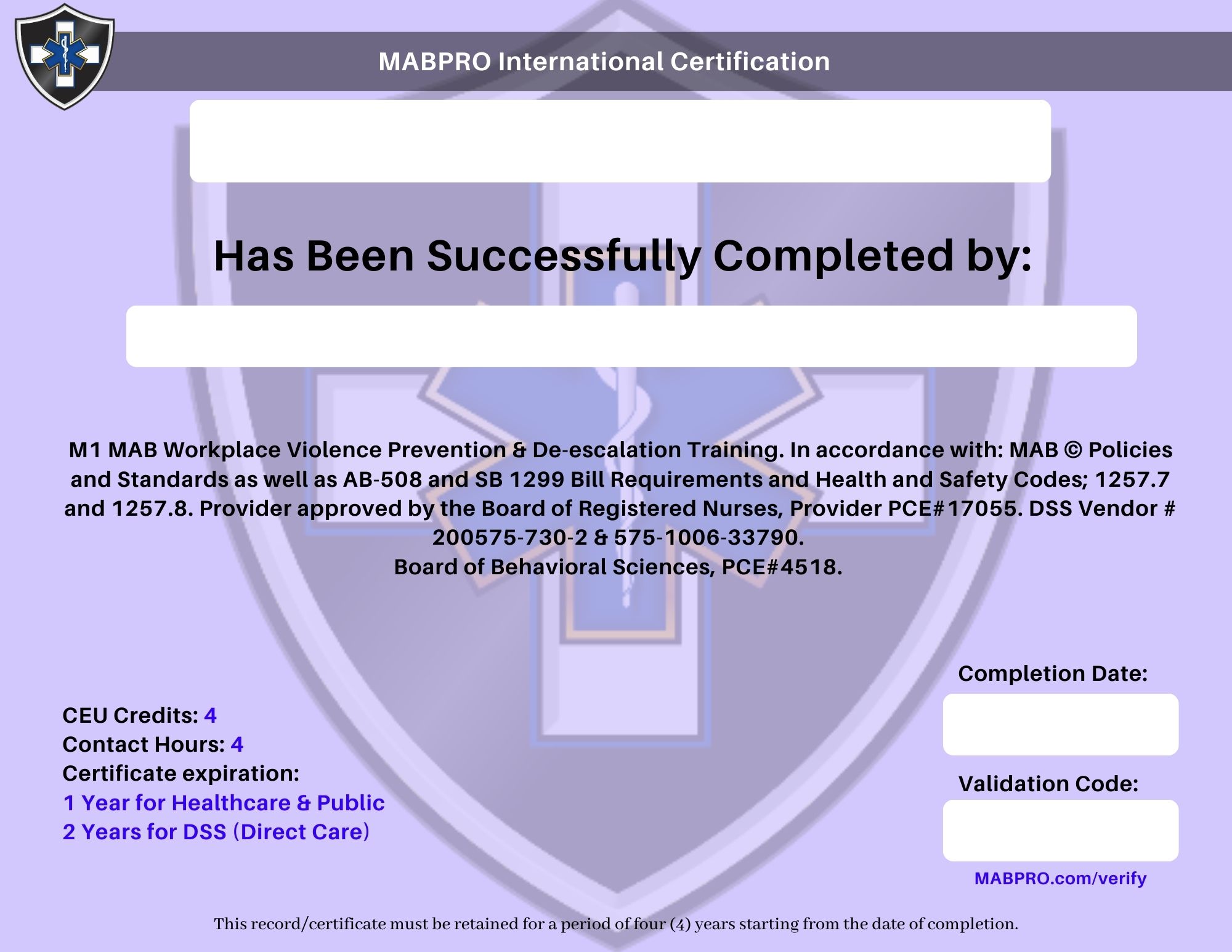 Mab06 State Form M1 MAB Certificate - MABPRO